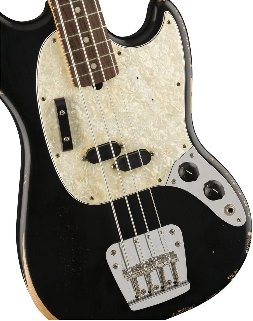 Fender JMJ Signature Road Worn Mustang Bass Guitar in Black